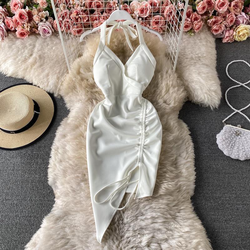 Pure Desire Style Sexy Neck Tube Top Dress Women's 2026 Summer New Tight and Thin Irregular Spice Girl Hip Wrap Dress