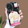 Cute Cartoon Pattern Cream Texture Casing Wavy Edge Soft Silicone Cover Phone Case for Huawei Honor Infinix Tecno iPhone
