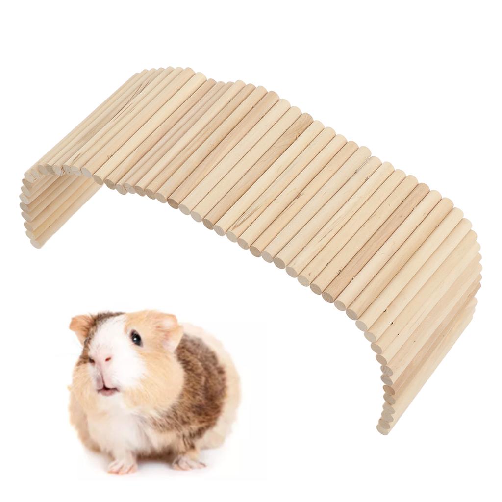 Pet Bridge Wooden Safe Bendable Small Pet Climbing Tunnel for Rabbits Guinea Pigs Hamsters