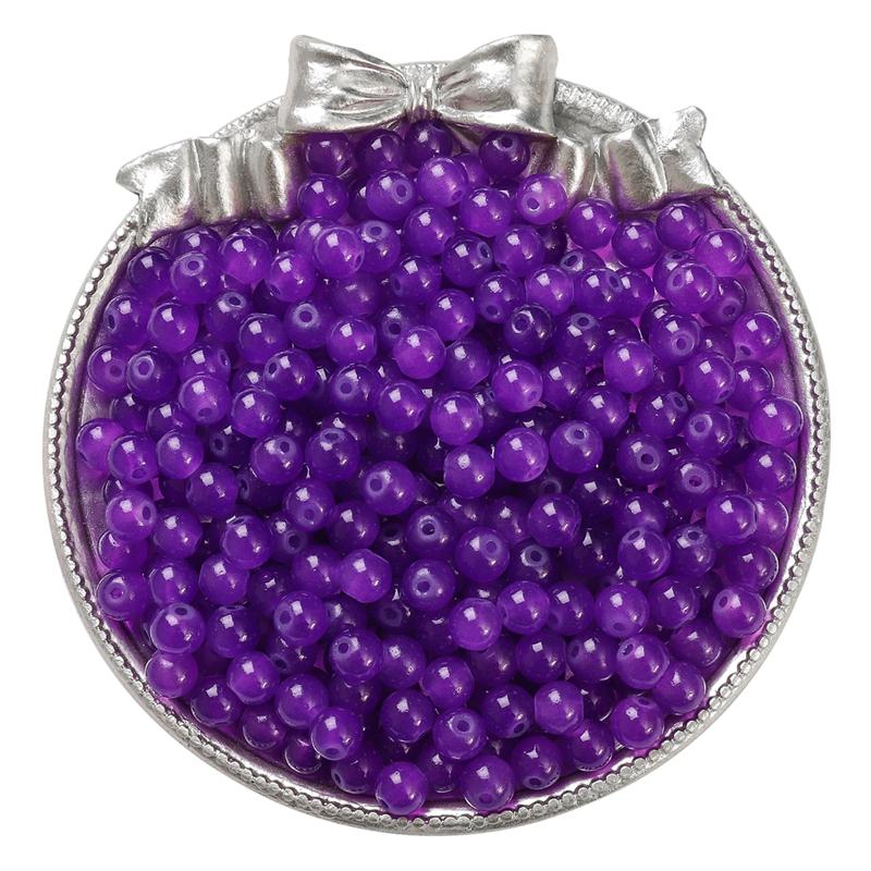 

50-135 шт. хрустальные стеклянные бусины желе сплошного цвета имитация нефрита камень свободные разделительные бусины для изготовления ювелирных изделий 6mm 135Pcs фиолетовый