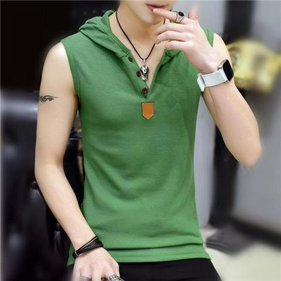 Men's Sleeveless Summer Sports Hoodie Vest