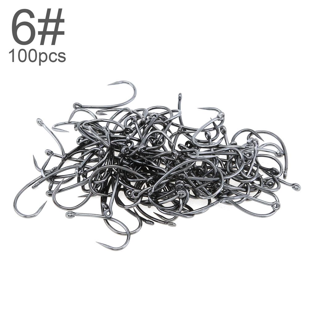 100pcs High Carbon Steel Circle Curve Shank Barbless Fishing Hooks 4-14# for Carp Fly Fishing Freshwater Tackle