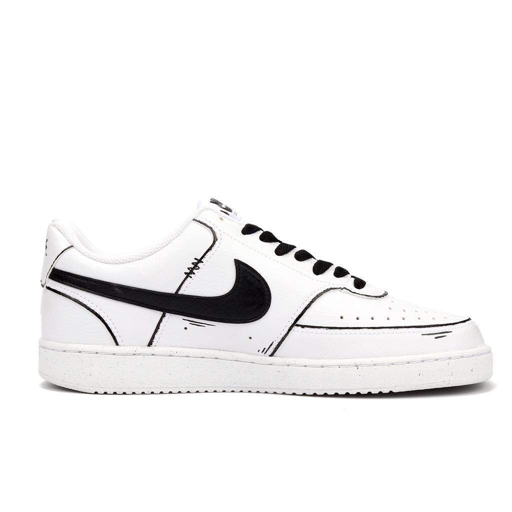 Nike Court Vision 1 Anime Abrasion Resistant Slip Resistant Low top Skateboard Shoes Unisex Black White DH2987-101(Team1644-)