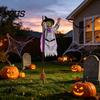Premium Halloween Decoration Materials Animated Witch Decoration, Sound Activated Lighted Haunted House Prop, Hanging Ornament Creepy Flying