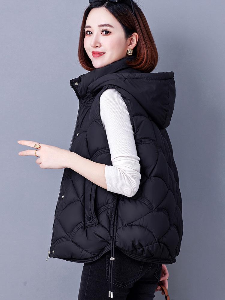 Women's Lightweight Warm Down Cotton Gilet - Autumn/Winter 2025 Style, Plus Size, Loose Fit for Middle-aged Mothers