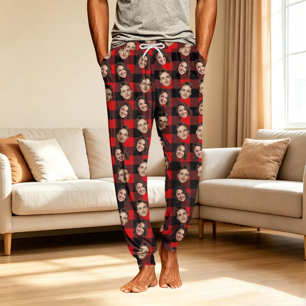 Men's Casual Sleep Pants with Pockets for Home Relaxation