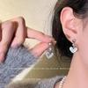 Keep Waves In Your Heart! Sparkling Zirconium Love Fringed Earrings Women's High-end Sweet Stud Earrings Temperament Versatile Earrings