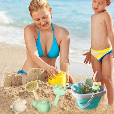 11 sztuk/zestaw dziecięca zabawka do piasku plażowego ze składanym wiaderkiem widelcem łopatą konewką sitkiem do piasku dla zwierząt maluchy narzędzia do kopania na plaży na zewnątrz