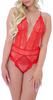 Red Deep-V Lace Bodysuit - DARING Intimates - Bodysuits and Harnesses