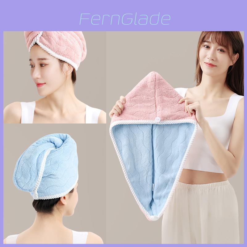 Hair Drying Cap Microfiber Towel With Double Layer Absorbent Soft Material For Spa And Shower Use