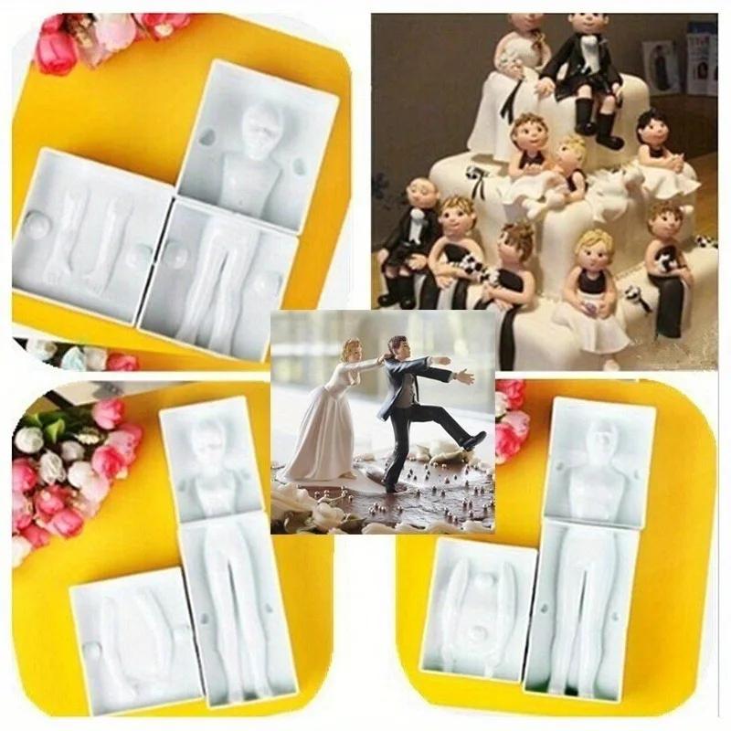 3Parts/Set Handmade Creative Molds 3D Human Shape Cake Mold Fondant Cake Decorating Gum Paste Baking Tool Stencil Fondant