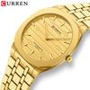 CURREN 8444 Steel Band Watch Simple Calendar Large Dial Ultra-Thin Business Watch Waterproof for Men
