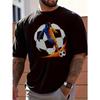Soccer Player Graphic Men's T-shirt Football Theme Summer Casual Wear Pure Cotton Loose Fit Short Sleeve Top