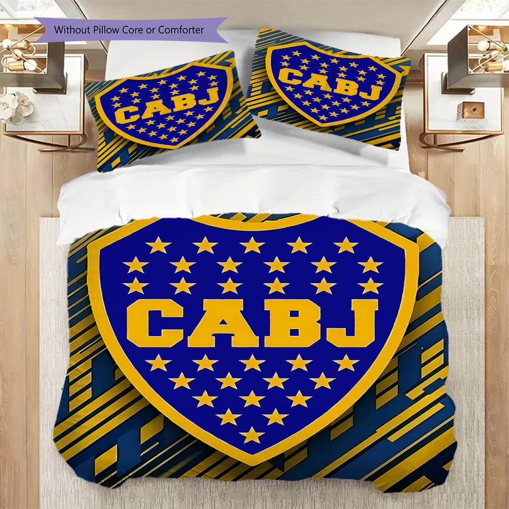 Boca Juniors Pattern Bedding Quilt Set Quilt Cover Pillowcase Home Decoration Birthday Gift (1 * duvet cover + 2 * pillowcase, without core)