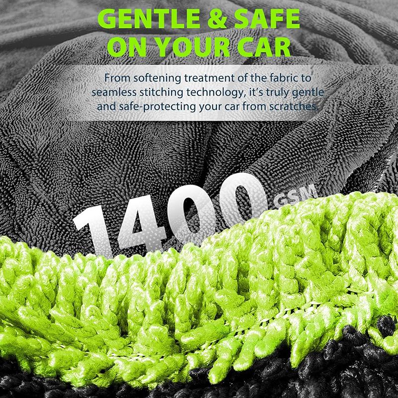 1400Gsm Ultra-Thick Drying Towel For CarMotorcycle Oversized 60X120Cm Cleaning Cloth Soft High Absorbent Car Detailing Towel