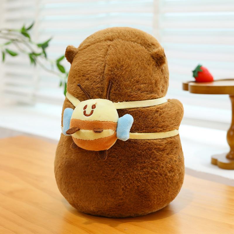 Backpack Cartoon Pibala Plush Toy Hamburger Capybara Doll Children Comfort Doll