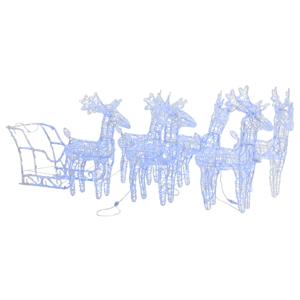 Reindeer Sled Christmas Decoration 320 LEDs Acrylic