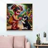 New Arrival 5D DIY Full Circle Diamond Painting "Girl and Dog" Embroidery Cross Stitch Home Decor Gift