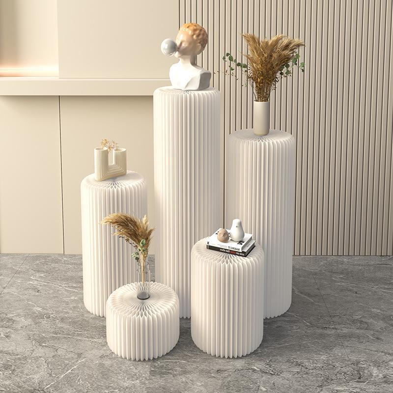 Creative Foldable Cylindrical Display Rack and Wedding Ornament Stand