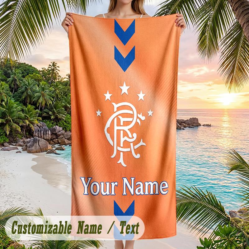 Beach Towel Rangers FC Print Custom Name Text Soft Towel for Swimming Pool
