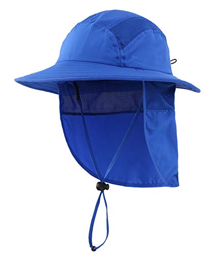 Premium Polyester Bucket Hat Outdoor UPF 50+ Sun Hat Wide Brim Mesh Fishing Hat With Neck Flap Quick Drying