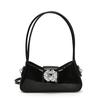 Summer new fashionable bright diamond shoulder bag underarm bag trendy simple high value messenger bag baguette bag