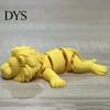Cute Office Desk Accessories 3D Printed Lying Lion Figurine with Movable Joints, Poseable Animal Fun Boredom Relief Toys Model for Decoration,