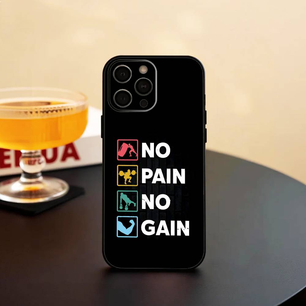 N-No P-Pain No Gain Gym Phone Case Silicone Soft For IPhone 17 16 15 14 13 12 11 X XR Plus Pro Max Plus