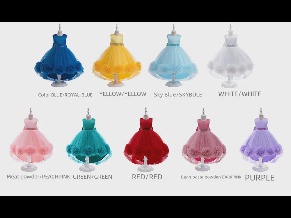 2024 Neue Prinzessinnen-Blumenmädchenkleider für Mädchen – Netzkleider mit Schwänzen