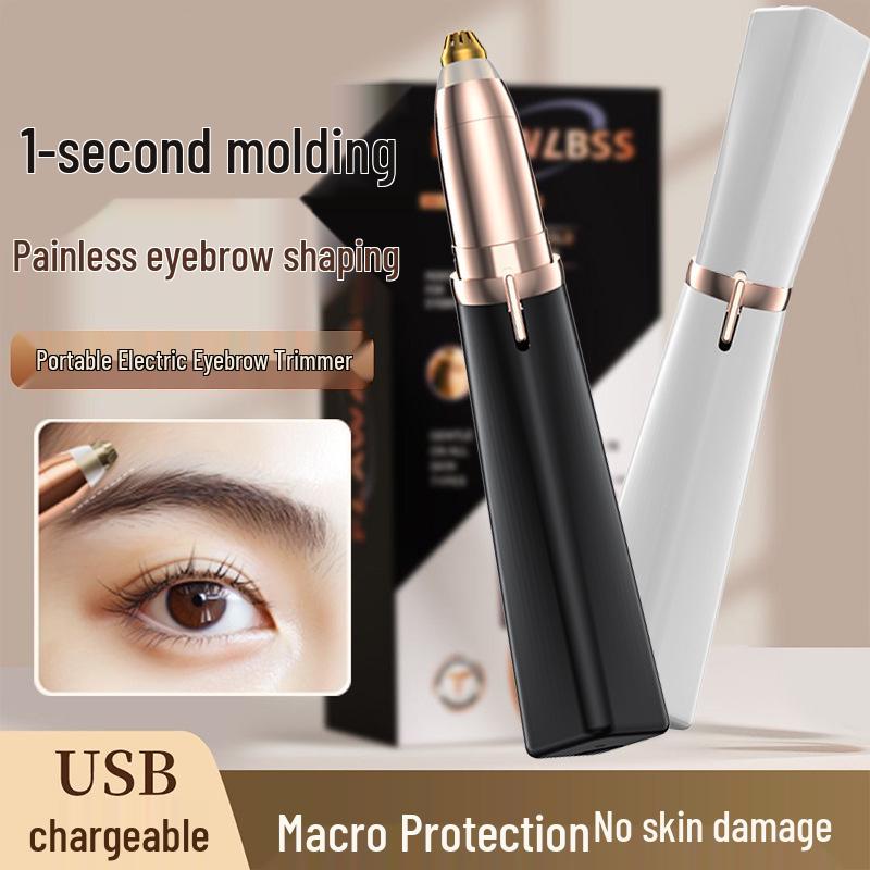 

Акумуляторний електричний тример для брів та портативний епілятор Lipstick Eyebrow Trimmer with Bubble Wrap білий
