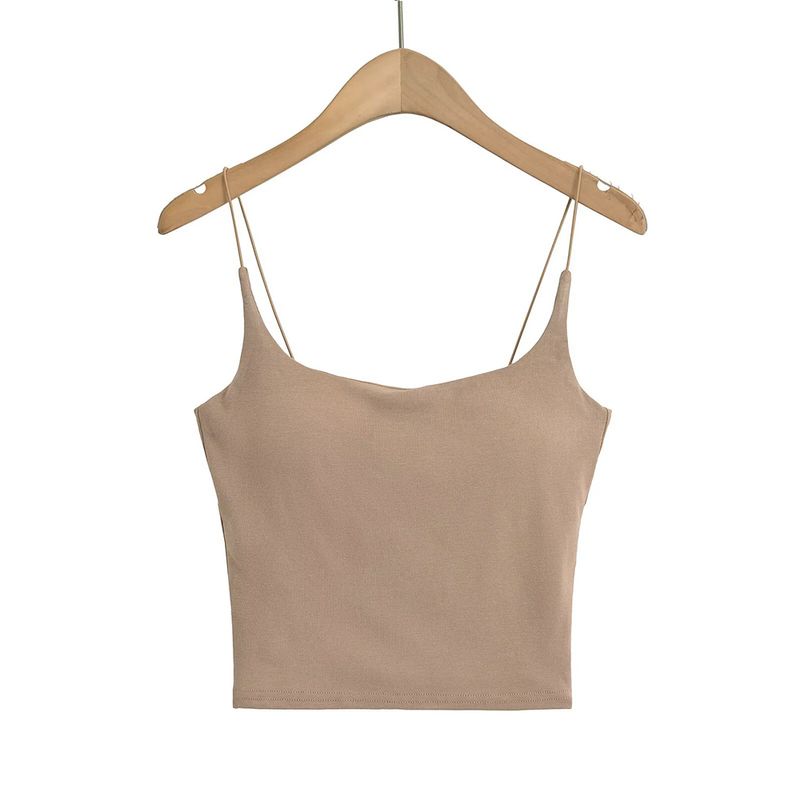 American-Style Sexy Wind Belt Chest Pad Elastic Band Small Sling Inner Match Sexy Chest U-Neck Silm All-Match Backless Bottoming Shirt