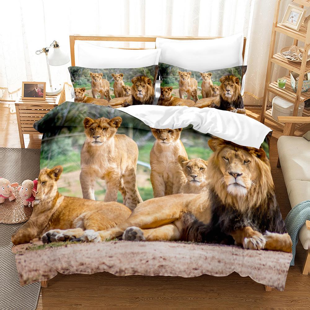 Lion Pattern 3D Three-Piece Set, Digital Printing Three-Piece Set