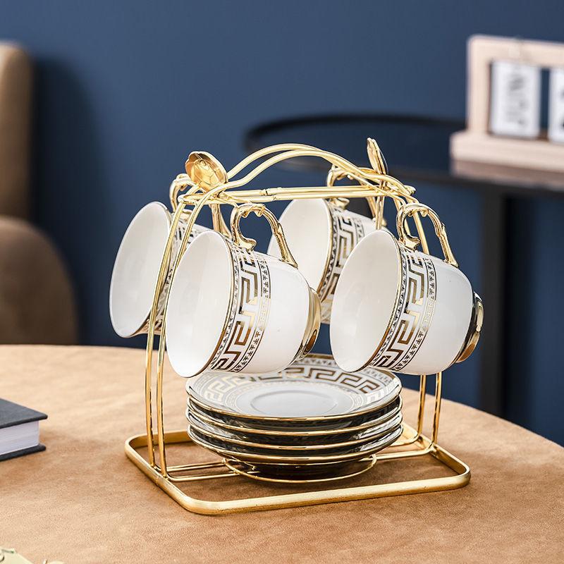 Nordic Ceramic Coffee Cup Set 220Ml Small Household Simple Cup Light Luxury British Afternoon Tea Teacup