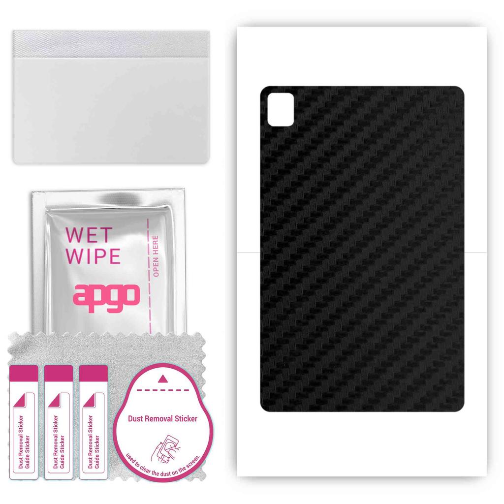 apgo Protective Skin Sticker for the Back Compatible with Nokia T21, Wrap Film, Foil, Vinyl - Pattern Carbon Black