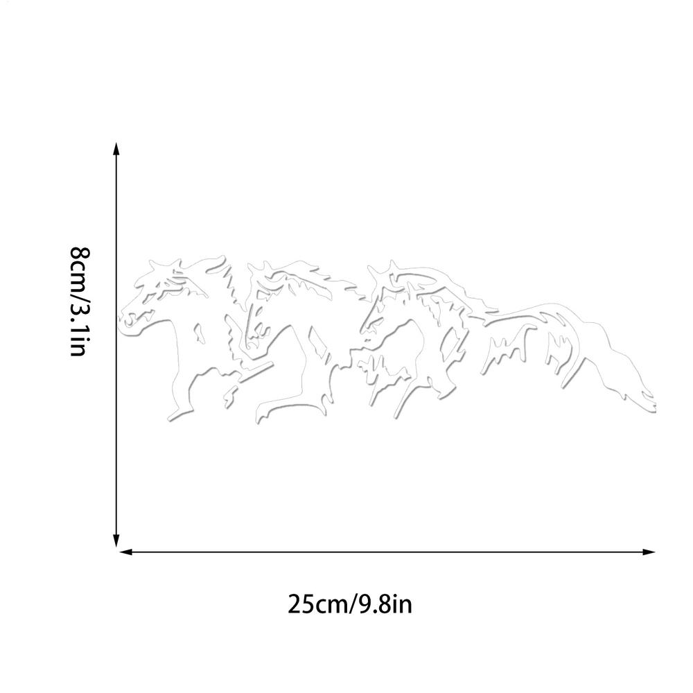 Running Horse Car Decal Galloping Horses Car Stickers Adhesive Vehicle Decoration 3- Horse Car Body Window Decorations белый