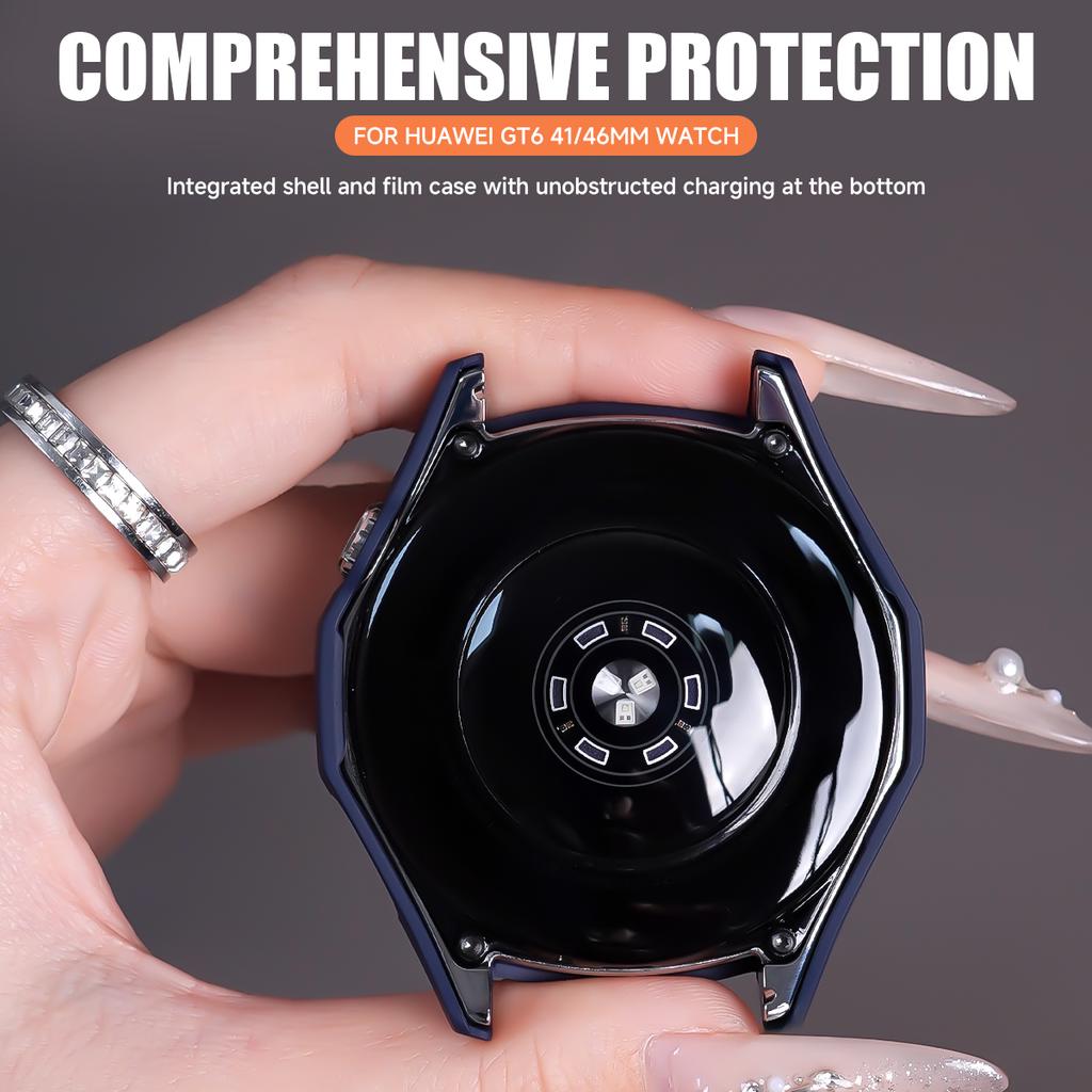 PC+Tempered Glass Case for Huawei Watch GT6 46mm Full Cover Screen Protector Bumper for Watch GT6 41mm Protective Accessores