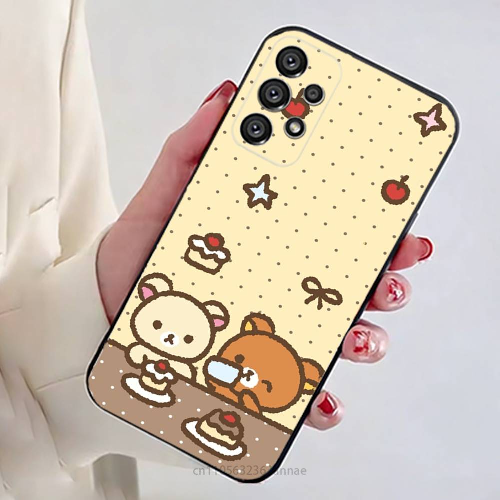 Cute R-Rilakkuma Bear Phone Case For Samsung Galaxy A54,34,24,73,53,52,52S,04S,04E,A72 Cover
