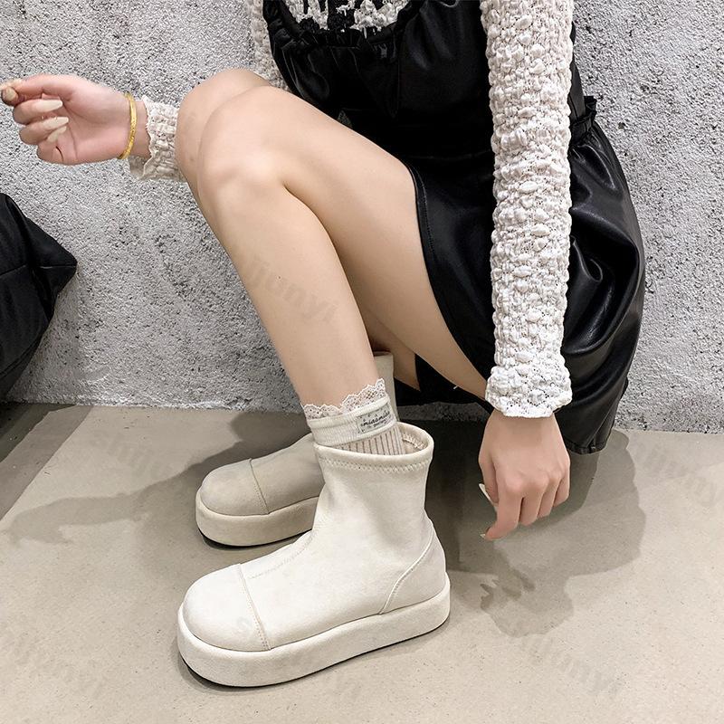 Woman Ankle Boots 2026 Autumn Fashion Platform Flats Shoes Female Round Toe Comfortable Non Slip Outdoor Short Boots Botas Mujer