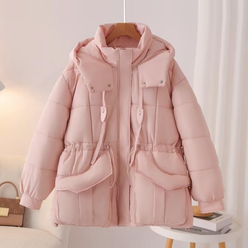 Women Winter Plus Size Parka Loose Sweet Fashion Oversized Hooded Thicken Warm Cotton-padded Coat