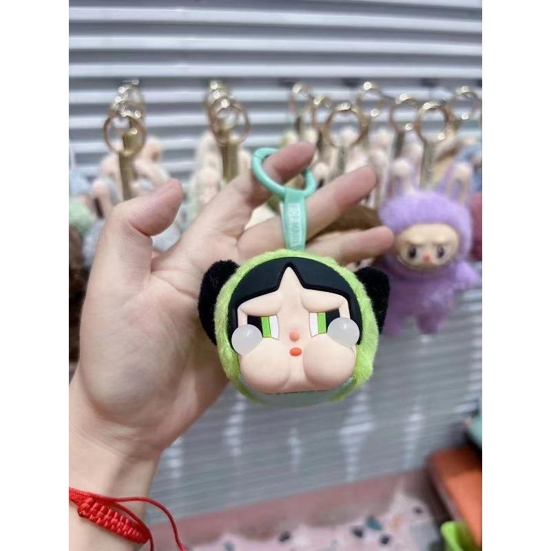 Crybaby Powerpuff Girl Series Plush Doll Keychain Bags Pendant Room Decoration Birthday Gift Mysterious Box Kid Toy