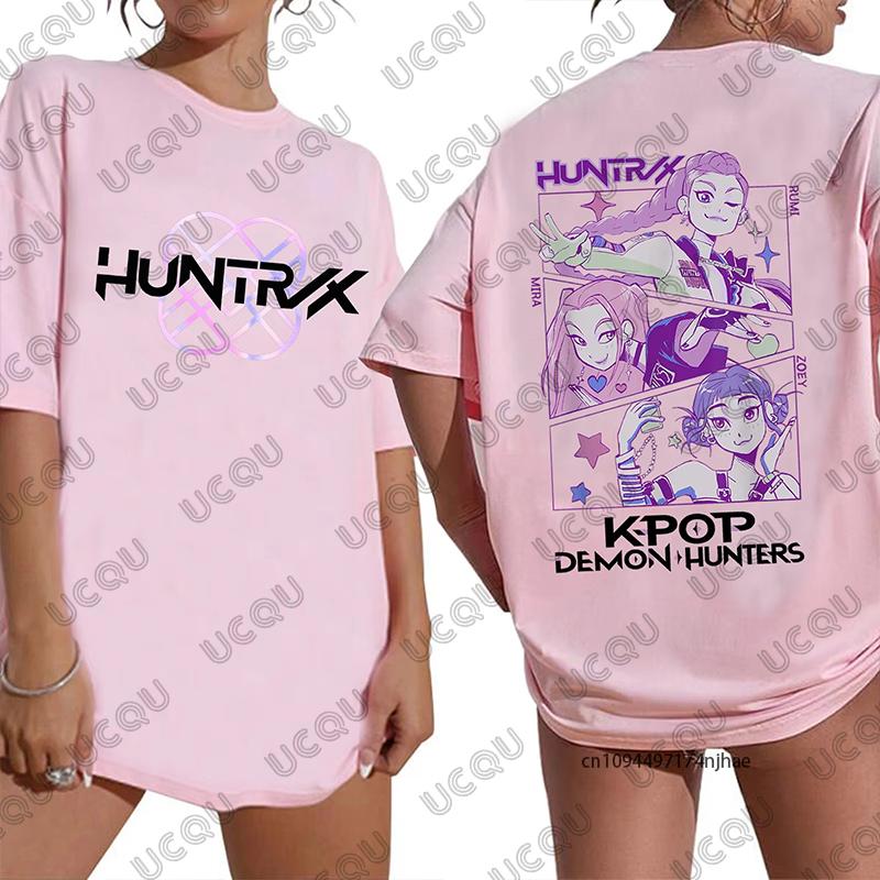 2025 Heißer Verkauf Sommer K-Pop Dämonenjäger Print T-Shirt für Damen Kurzarm O-Ausschnitt Tees Mode Harajuku Kawaii T-Shirt