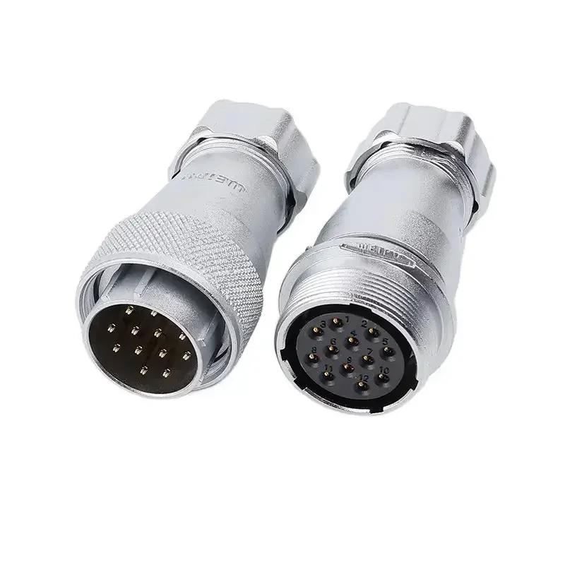 WEIPU WS24 TP+ZP 2Pin 3Pin 4Pin 10Pin 12Pin 19Pin Circular Waterproof Aviation Connector Plug Socket Multiple Core Power Adapter