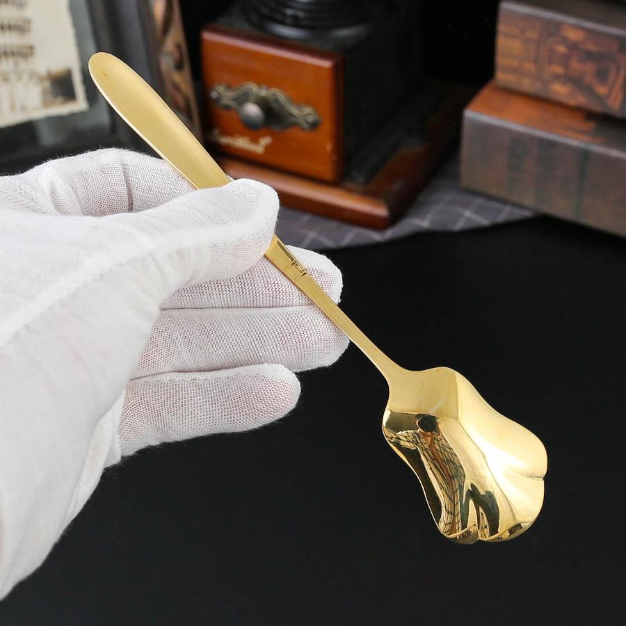 Kreativer Messinglöffel massiver reiner Kupfer verdickter Löffel Ruyi Langlebigkeitslöffel