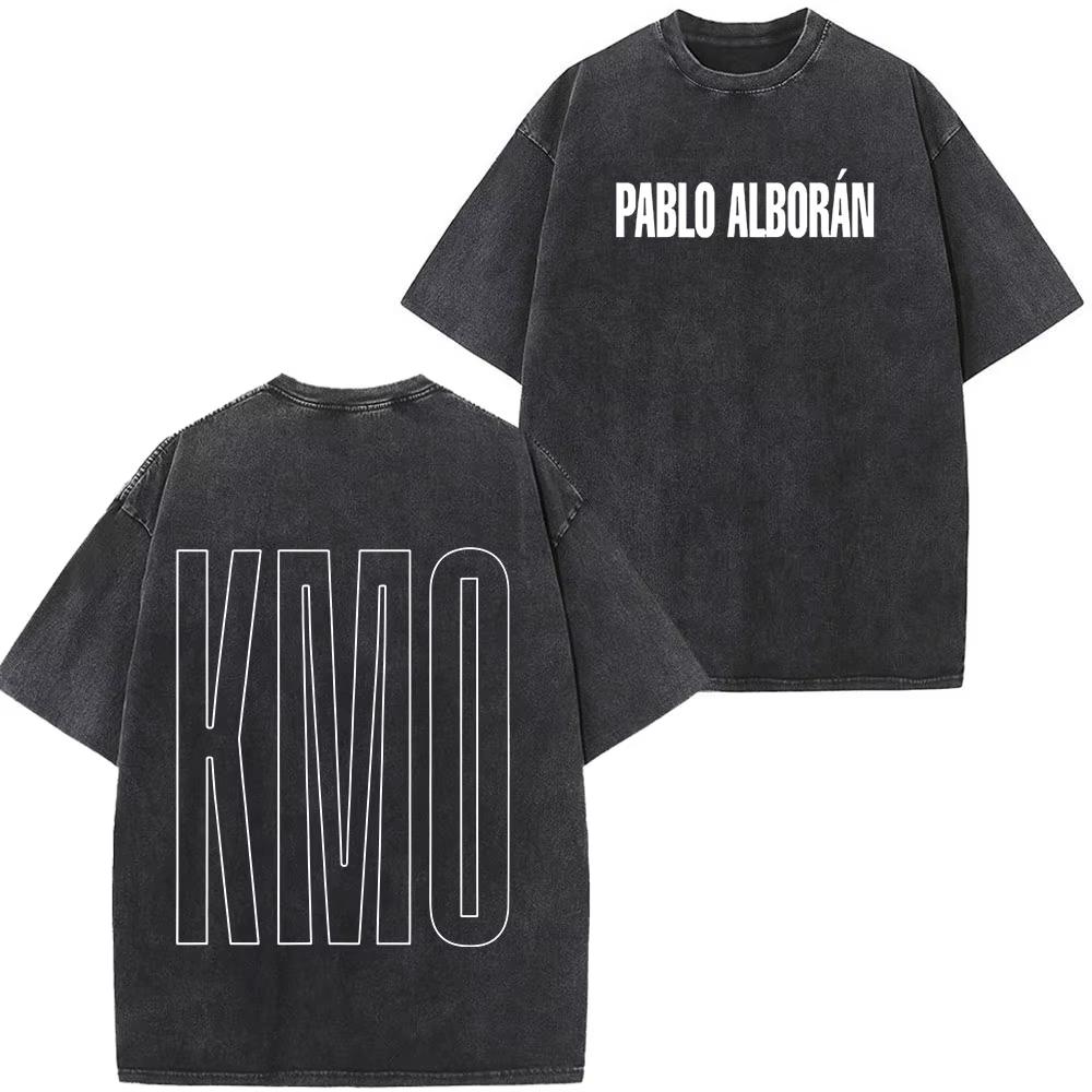 

Singer Pablo Alborn Global Tour Kmo Printed Washed Vintage T Shirt Mens Women Hiphop Casual Oversized T Shirts Fan Gifts 2XL
