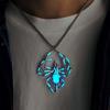 Halloween 3D Glow Spider Pendant Necklace - Gothic Hip-Hop Glow-in-the-Dark Insect Jewelry for Men Halloween Party Neck Jewelry