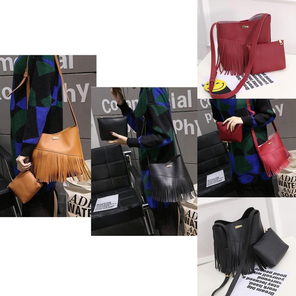 Timeless Leather Shoulder Messenger Bag Set For Women With Classic Appeal