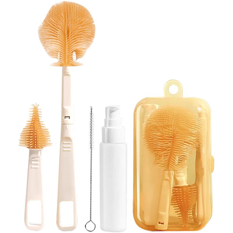 Portable Silicone Baby Bottle Cleaning Brush Set