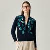 Zhaojun 2025 Women's 100% Cashmere Jacquard Zipper Cardigan
