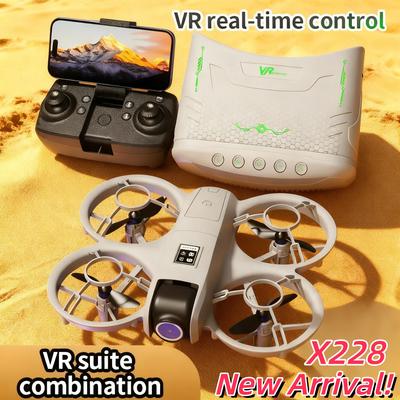 X228 VR-Brille Drohne 8K HD Optischer Fluss Schwebt Headless-Modus Hubschrauber 360° Flip Quadcopter Spielzeug Mini-Drohne Für Kinder Spielzeug Geschenke