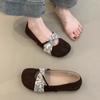Soft Leather Version~ Retro Round Head Ballet Single Shoes Women's Shallow Mouth Flat Shoes Gentle Evening New Chinese Mary Jane Shoes